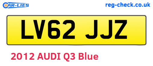 LV62JJZ are the vehicle registration plates.