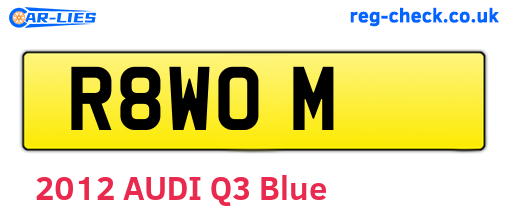R8WOM are the vehicle registration plates.