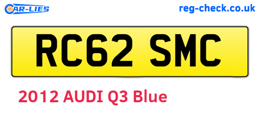 RC62SMC are the vehicle registration plates.