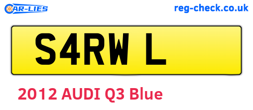 S4RWL are the vehicle registration plates.