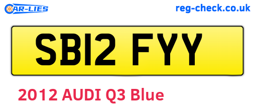 SB12FYY are the vehicle registration plates.