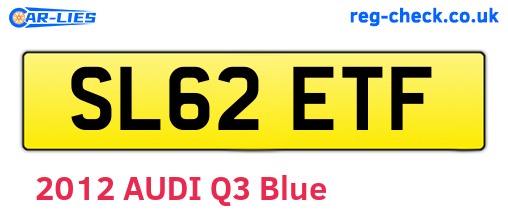 SL62ETF are the vehicle registration plates.