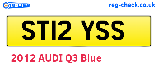 ST12YSS are the vehicle registration plates.