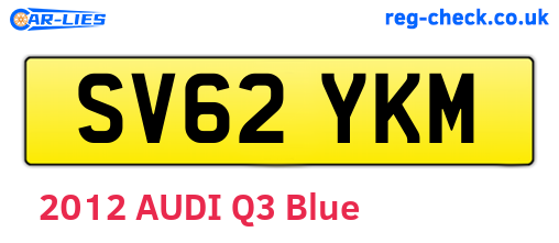 SV62YKM are the vehicle registration plates.