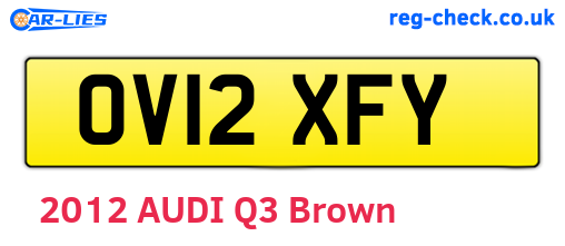 OV12XFY are the vehicle registration plates.