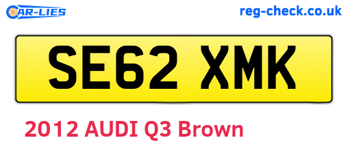 SE62XMK are the vehicle registration plates.