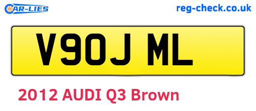 V90JML are the vehicle registration plates.