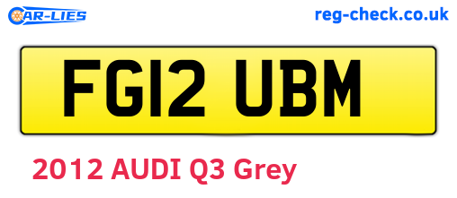 FG12UBM are the vehicle registration plates.