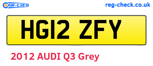 HG12ZFY are the vehicle registration plates.