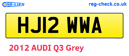 HJ12WWA are the vehicle registration plates.