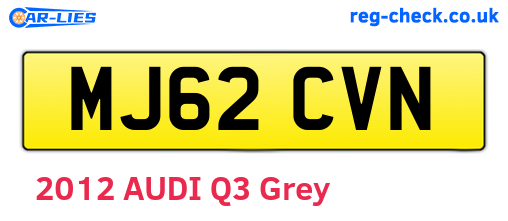 MJ62CVN are the vehicle registration plates.