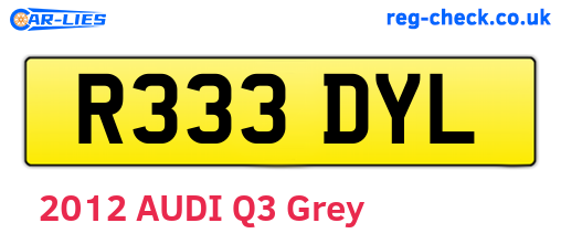 R333DYL are the vehicle registration plates.