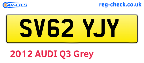 SV62YJY are the vehicle registration plates.