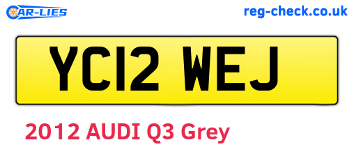 YC12WEJ are the vehicle registration plates.