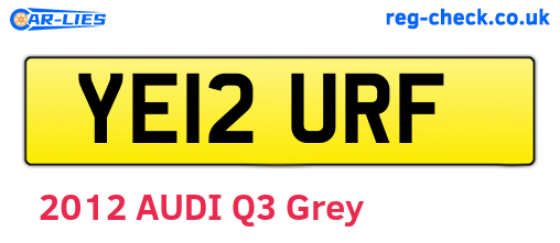 YE12URF are the vehicle registration plates.