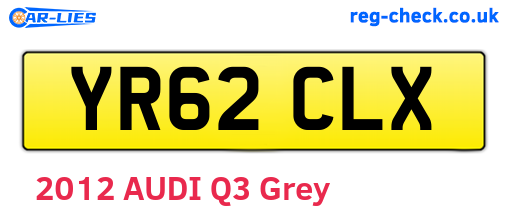 YR62CLX are the vehicle registration plates.