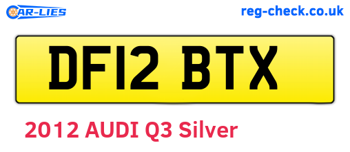 DF12BTX are the vehicle registration plates.