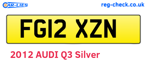 FG12XZN are the vehicle registration plates.
