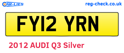 FY12YRN are the vehicle registration plates.