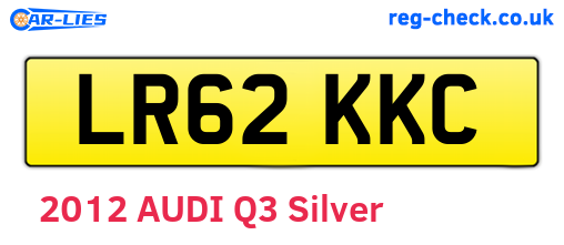 LR62KKC are the vehicle registration plates.