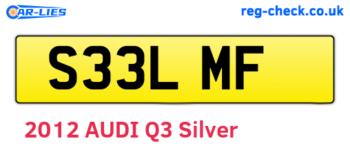 S33LMF are the vehicle registration plates.