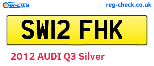 SW12FHK are the vehicle registration plates.