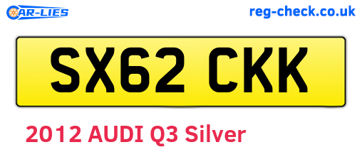SX62CKK are the vehicle registration plates.