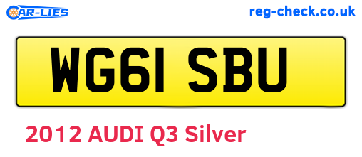 WG61SBU are the vehicle registration plates.