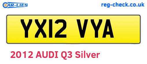 YX12VYA are the vehicle registration plates.