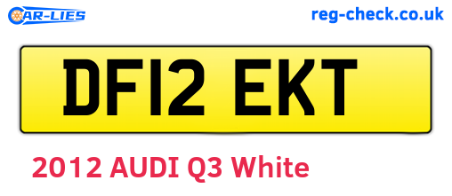 DF12EKT are the vehicle registration plates.
