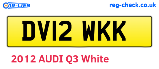 DV12WKK are the vehicle registration plates.