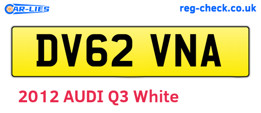 DV62VNA are the vehicle registration plates.