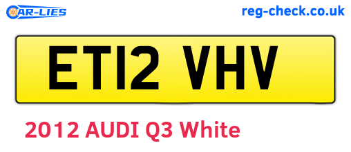 ET12VHV are the vehicle registration plates.
