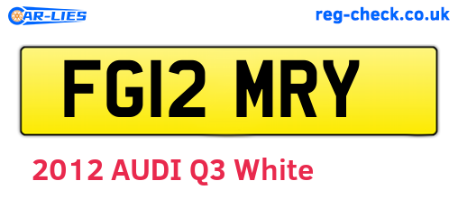 FG12MRY are the vehicle registration plates.