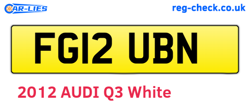 FG12UBN are the vehicle registration plates.