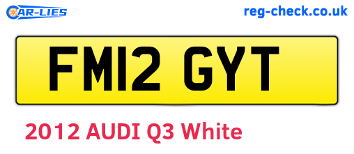 FM12GYT are the vehicle registration plates.