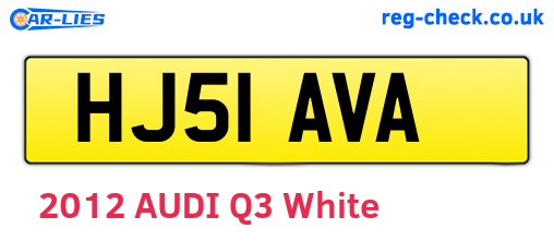 HJ51AVA are the vehicle registration plates.