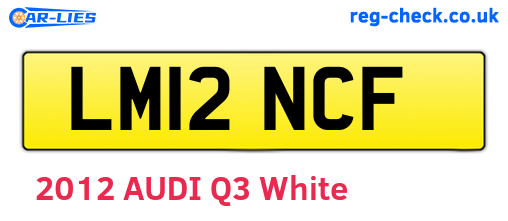 LM12NCF are the vehicle registration plates.