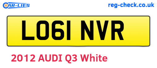 LO61NVR are the vehicle registration plates.