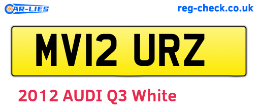 MV12URZ are the vehicle registration plates.