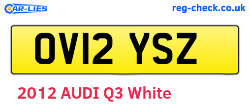 OV12YSZ are the vehicle registration plates.