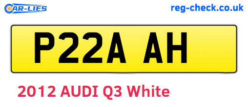 P22AAH are the vehicle registration plates.