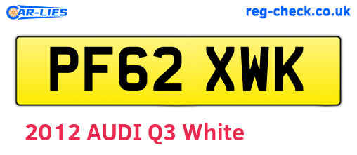PF62XWK are the vehicle registration plates.