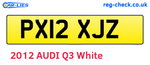 PX12XJZ are the vehicle registration plates.