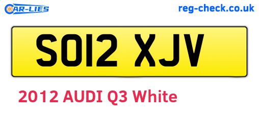 SO12XJV are the vehicle registration plates.