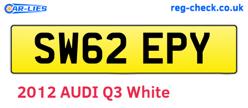 SW62EPY are the vehicle registration plates.