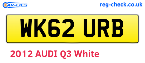 WK62URB are the vehicle registration plates.