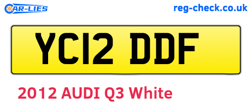 YC12DDF are the vehicle registration plates.