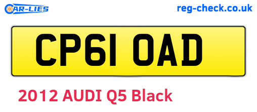 CP61OAD are the vehicle registration plates.
