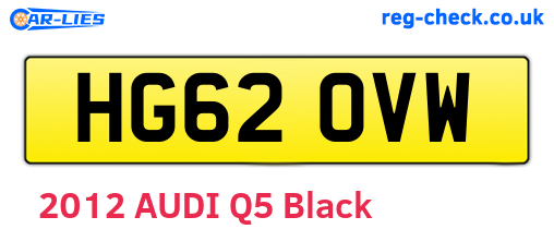 HG62OVW are the vehicle registration plates.